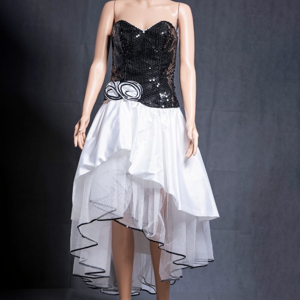 Vintage prom dress strapless high low